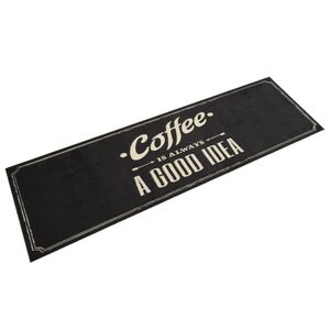 vidaXL Кухненско килимче, миещо, текст Coffee, 45x150 см, кадифе