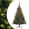 vidaXL Изкуствен коледен дърво с панти 150 LEDs Зелено 150 cm PVC и PE