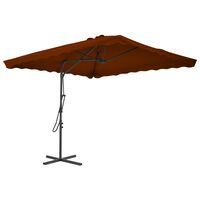 vidaXL Градински чадър със стоманен прът, теракота, 250x250x230 см