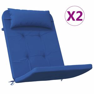 vidaXL Възглавници за столове Едноцветен 2 pcs Синьо 58 x 77 x 4,5 см