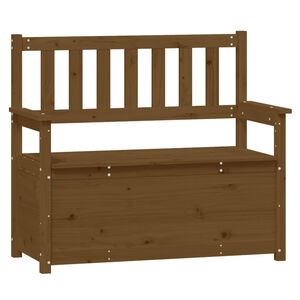 vidaXL Пейка, меденокафява, 112,5x51,5x96,5 см, борово дърво масив