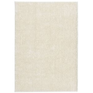vidaXL Килим ISTAN с дълъг косъм, лъскава визия, кремав, 140x200 см