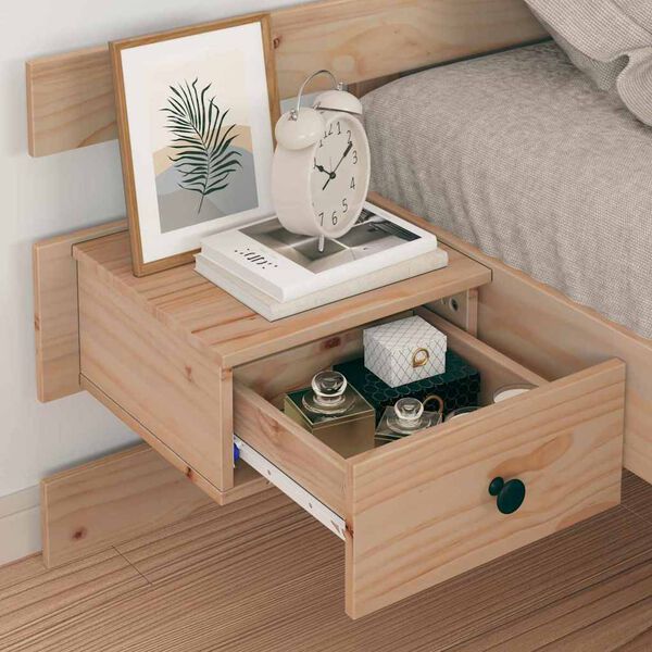 vidaXL Рамка за легло Кафяво 75 x 190 cm Солидно борово дърво