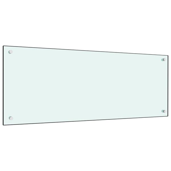 vidaXL Кухненски гръб, бял, 100x40 см, закалено стъкло