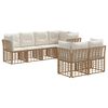 vidaXL Комплект дивани за открито 7 pcs Натурално Полиестер