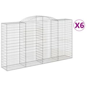 vidaXL Габионни кошници арка 6 бр 300x50x160/180 см поцинковано желязо