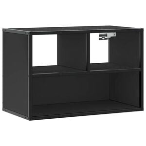 vidaXL ТB шкаф, черен, 60x31x39,5 см, инженерно дърво и метал