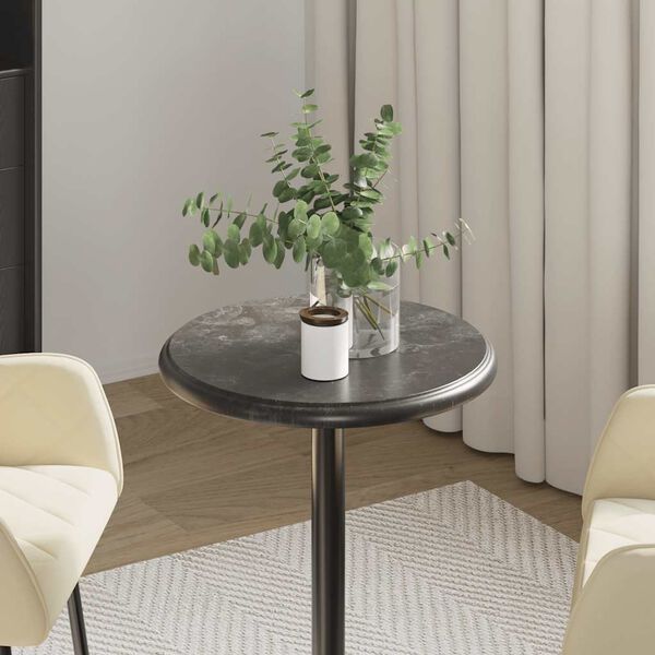 vidaXL Плот за маса, черен, &Oslash;40x2,5 см, мрамор