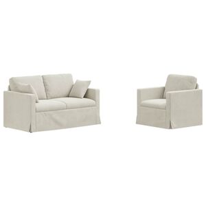 vidaXL Комплект дивани 2 pcs Крем 138 x 78 x 80 см Кадифе