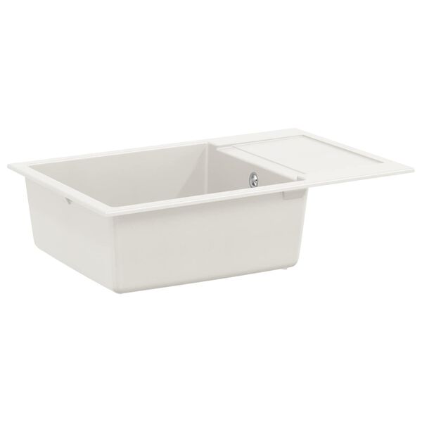 vidaXL Мивка Бяло 780 x 500 мм 80% Кварц и 20% Смола