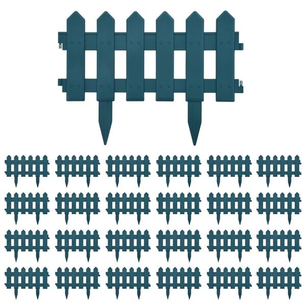 vidaXL Кантове за тревни площи, 25 бр, зелени, 10 м, PP