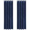 vidaXL Затъмняващи завеси 2 pcs Тъмен син 140 x 260 cm Кадифе