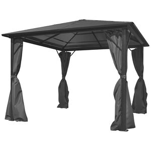 vidaXL Шатра със завеси, антрацит, алуминий, 300х300 см