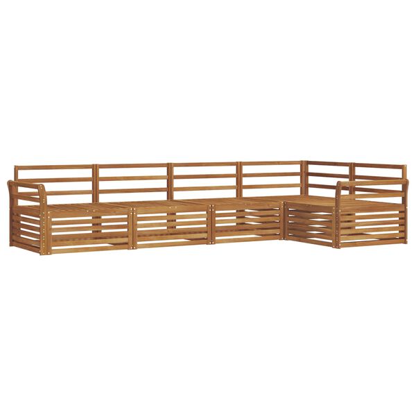 vidaXL Комплект дивани за открито 5 pcs Естествен