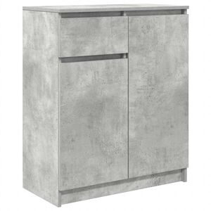 vidaXL Бюфет с чекмеджета, бетонно сив, 71x35x84 см, инженерно дърво
