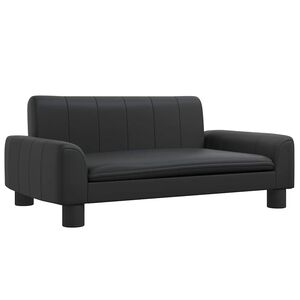 vidaXL Кучешко легло, черно, 70x45x30 см, изкуствена кожа