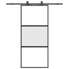 vidaXL Плъзгаща се врата с комплект обков Черно 90x205 cm