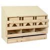 vidaXL Пилешка гнездилка, 3 отделения, 93x40x65 см, бор масив