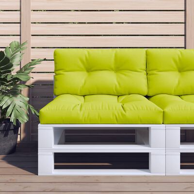 vidaXL Палетна възглавница, яркозелена, 80x40x12 см, текстил