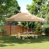 vidaXL Сгъваема парти шатра, pop-up, бежова, 410x279x315 см