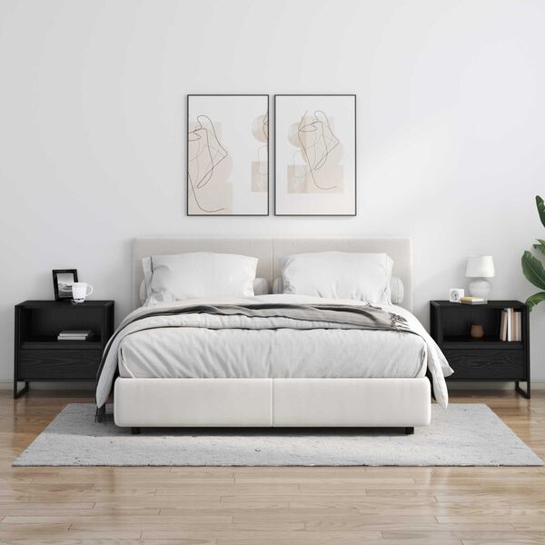 vidaXL Нощно шкафче Черния дъб 50 x 39,5 x 50 см Инженерно дърво