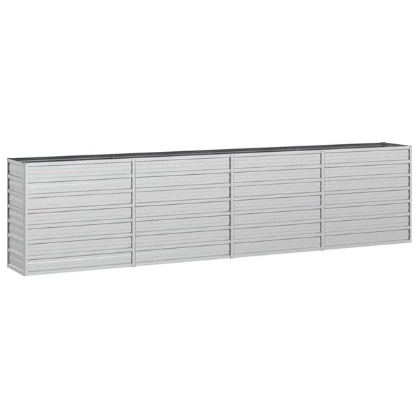 vidaXL Повдигната градинска леха, 320x40x77 см, стомана, сребриста