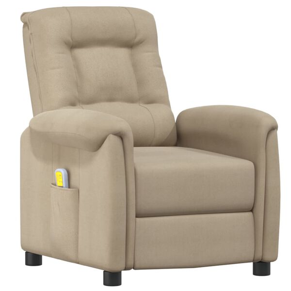 vidaXL Масажен стол светлосив микрофибърен плат