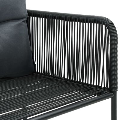vidaXL Външни столове с възглавнички, 2 бр, полиратан, черни