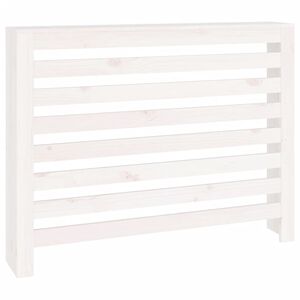 vidaXL Параван за радиатор бял 108,5x19x84 см борово дърво масив