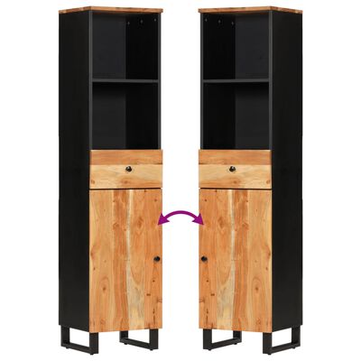 vidaXL Комплект мебели за баня, 3 части, масивна акациева дървесина