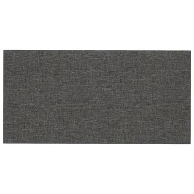 vidaXL Стенни панели, 12 бр, тъмносиви, 30x15 см, плат, 0,54 м²
