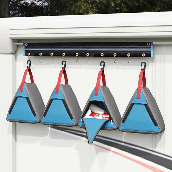 vidaXL Чанта за съхранение Сив Синьо Червено 24 x 16 x 24 см оксфорд