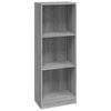 vidaXL Библиотека на 3 нива, сив сонома, 40x24x109 см, инженерно дърво
