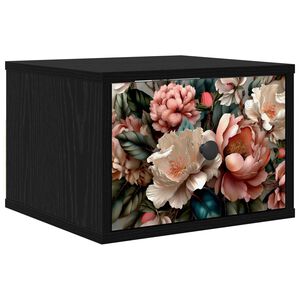 vidaXL Стенен шкаф за нощно шкафче BORNE Черен дъб 36 x 33 x 25 см