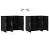 vidaXL Сайдборд, черен, 90x34x80 см, инженерно дърво