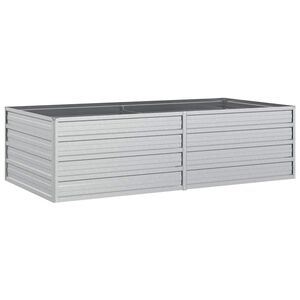 vidaXL Повдигната градинска леха, 160x80x45 см, стомана, сребриста