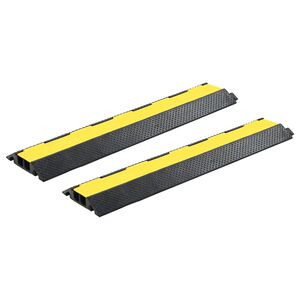 vidaXL Защитни рампи за кабели, 2 бр, 2 канала, гума, 101,5 см