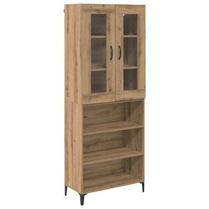 vidaXL Висок шкаф Дъб 69,5 x 34 x 180 см Инженерно дърво