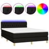 vidaXL Боксспринг легло с матрак и LED, черно, 140x190 см, плат