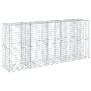 vidaXL Габионна кошница с покритие, 450x100x200 см, поцинковано желязо