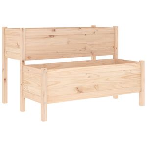 vidaXL Плантер, 110x84x75 см, борово дърво масив