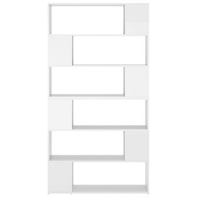 vidaXL Библиотека/разделител за стая, бял гланц, 100x24x188 см