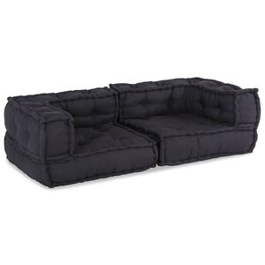 vidaXL 2-местен модулен диван антрацит 140x70x36 плат