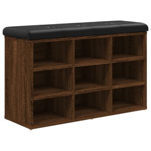 vidaXL Пейка за обувки, кафяв дъб, 82x32x50 см, инженерно дърво