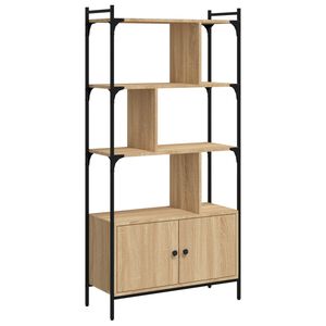 vidaXL Библиотека с врати, дъб сонома, 76,5x30x154,5 см, инженерно дърво