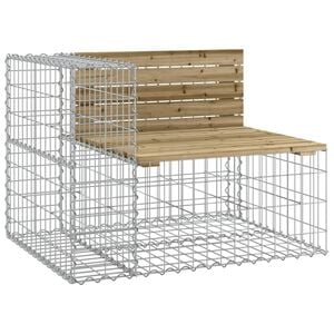 vidaXL Градинска пейка габионен дизайн 92x71x65,5 см импрегниран бор