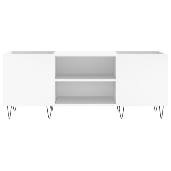 vidaXL Шкаф за грамофонни плочи бял 121x38x48 см инженерно дърво