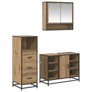vidaXL Комплект мебели за баня 3 бр. Дъб 80 x 33 x 60 см