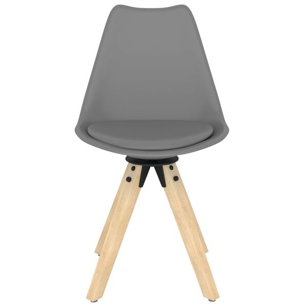 vidaXL Въртящи се трапезни столове, 6 бр, сиви, PP