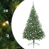 vidaXL Изкуствена коледна елха с подсветка Зелен 240 cm ПВЦ